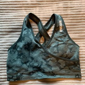 Gymshark green camo sports bra